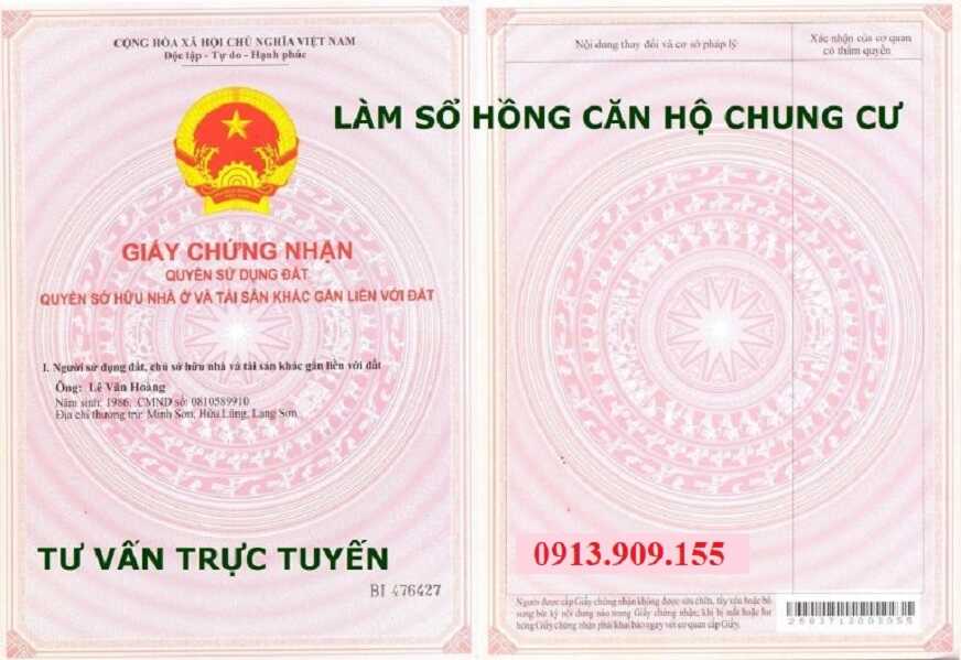 Huong dan lam so hong lan dau voi chung cu moi nhat 2023